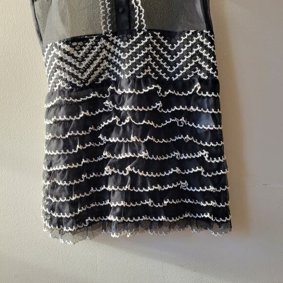 RED Valentino Black and White Chevron Dress - Picture 3 of 13